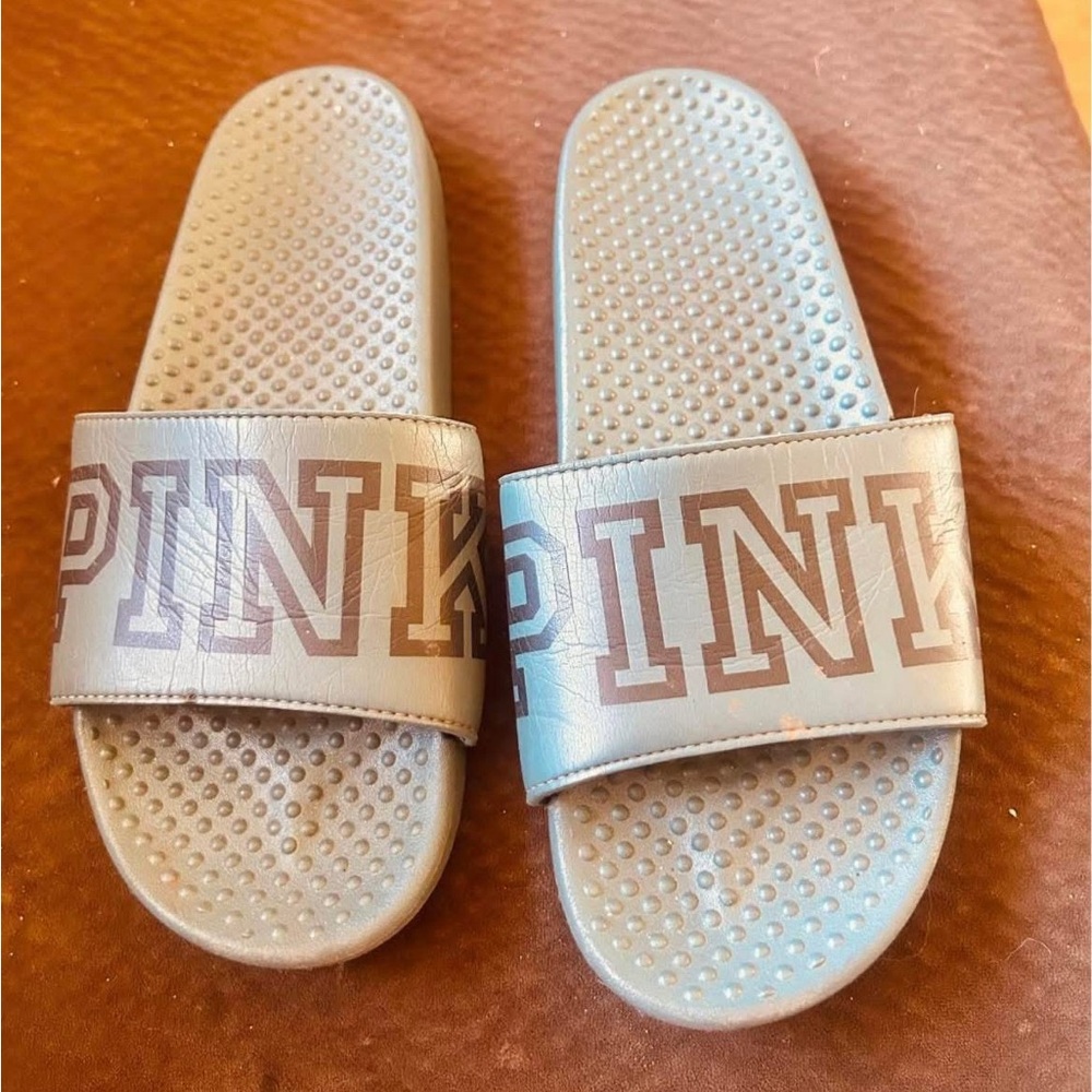 VS Pink Logo Slide Sandals sz 7/8